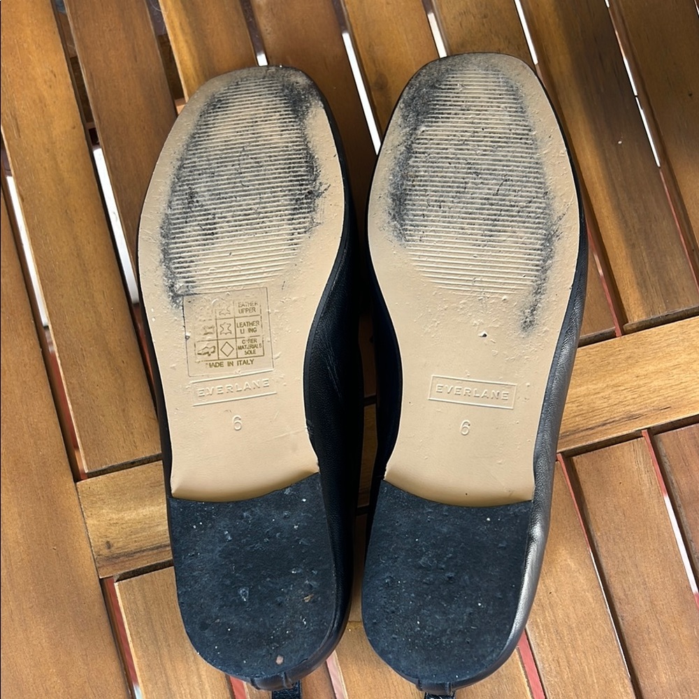 Black Leather Ballet Flats - Picture 6 of 6